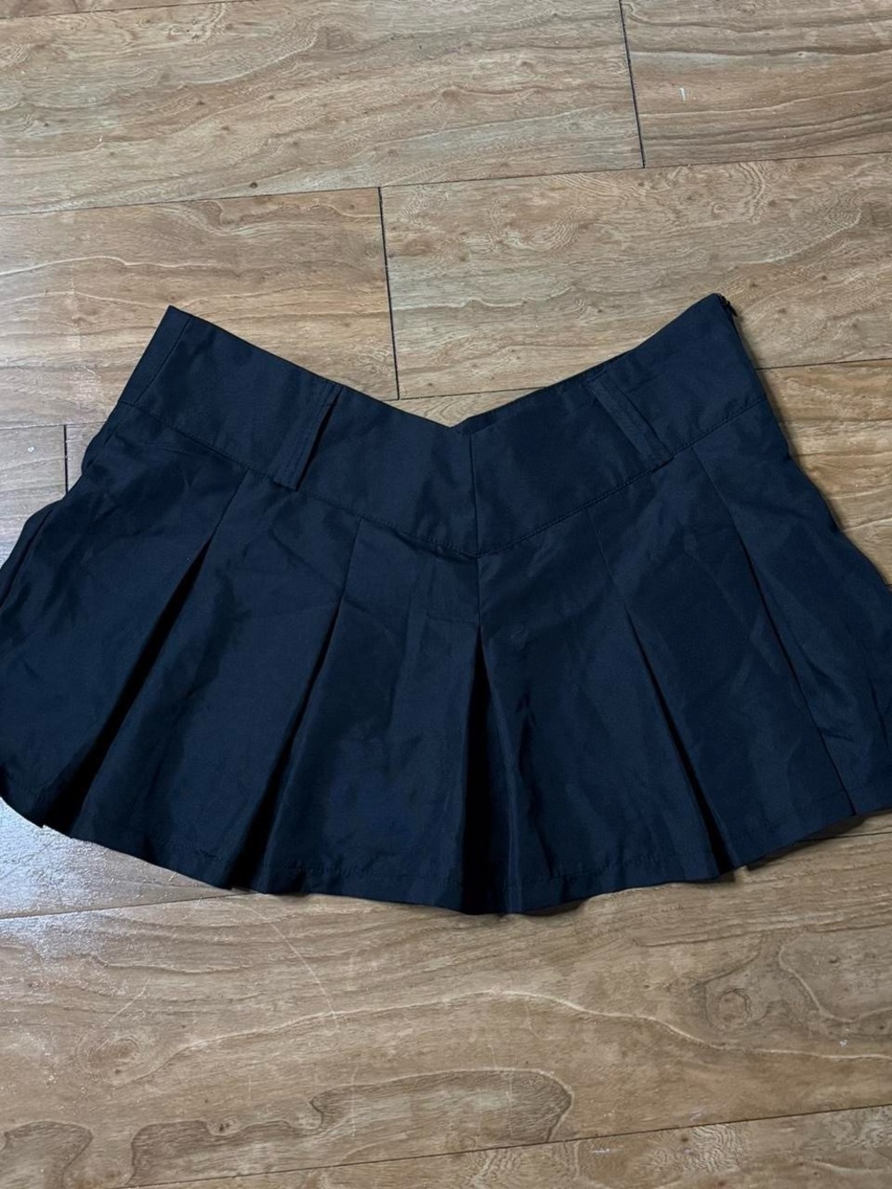 Black Pleated Mini Skirt